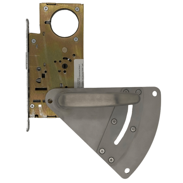 This image depicts a WLS-1100 series lock with an active trim kit installed from the right.