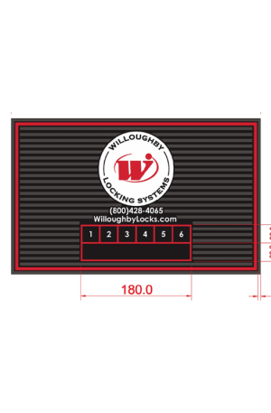 This image depicts a render of a Willoughby Locking Systems Pinning Mat